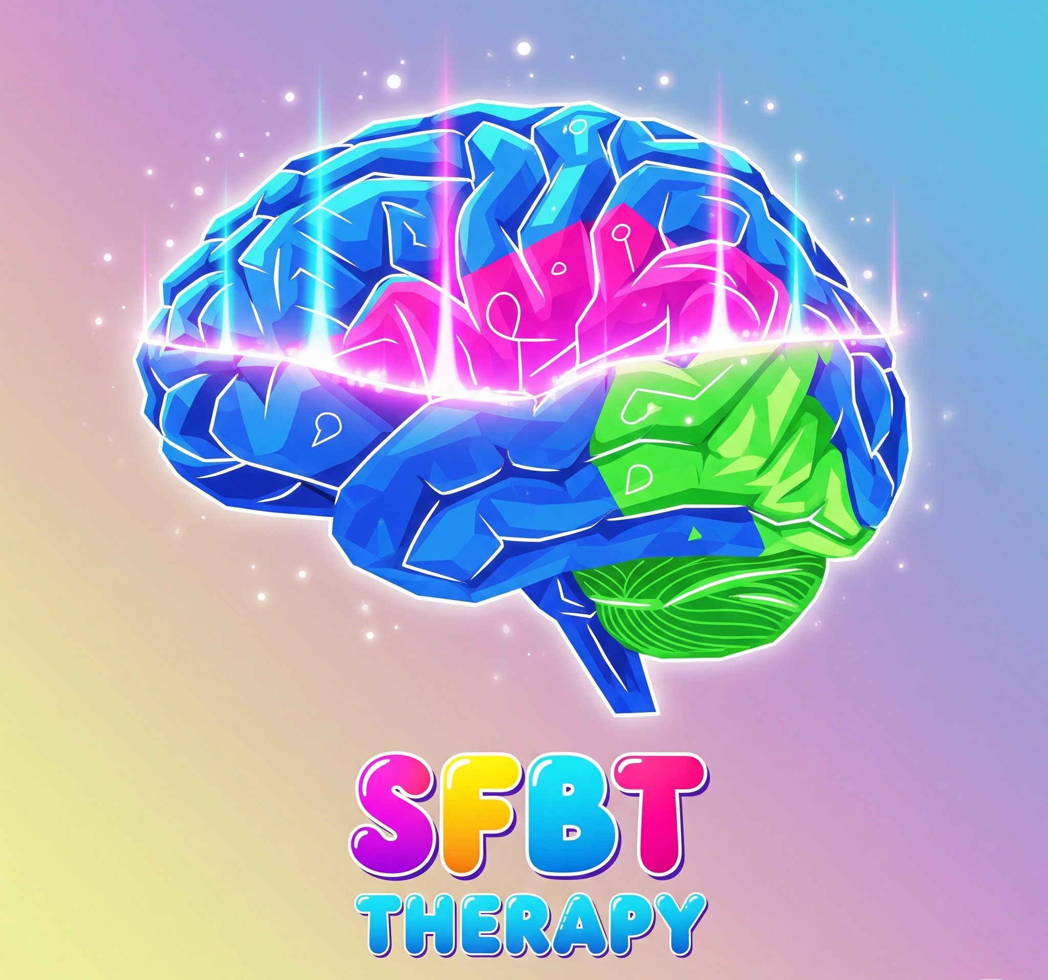 Brain with the text Solution-Focused Therapy
